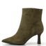 Tamaris elegantní kožený kotník na podpatku olive 1-25358-45