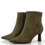 Tamaris elegantní kožený kotník na podpatku olive 1-25358-45