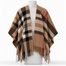 Fraas vlněné pončo s károvaným vzorem camel 680100-180