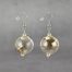 Náušnice visací/skleněná bublina medová+pokov