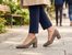 Tamaris lodičky se širokým podpatkem taupe suede 1-22437-47