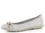 Caprice šedé kožené baleríny so zdobenou špičkou Light Grey 9-22172-20