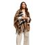 Fraas vlněné pončo s károvaným vzorem camel 680100-180