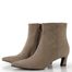 Tamaris elegantní textilní kotník na podpatku taupe 1-25383-47