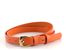 Dámský kožený opasek oranžový se sponou ve zlaté barvě 202Z-08