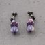 Náušnice ze skleněných kamenů visací fialové