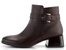 Caprice kožená členková obuv na širokom podpätku Dk Brown 9-25340-41