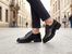 Tamaris lakované polobotky na hrubé podešvi black 1-23649-47