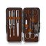 Manikúra s kvalitními nástroji a kovovým rámečkem hnědá 70098