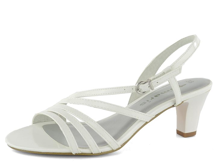 Tamaris remienkové sandále lakované biele1-28023-32
