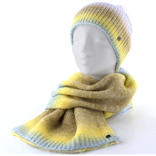 Fraas pletený šál s barevným gradientem cloudy turquoise 667099-678