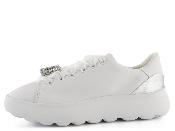 Geox poltopánky na platforme Spherica EC4.1 White/Silver D35TCA085Y2C0007