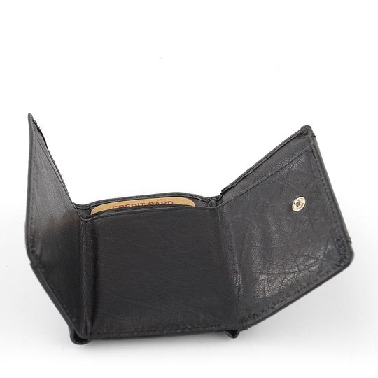 Kožená peněženka mini černá W-2030