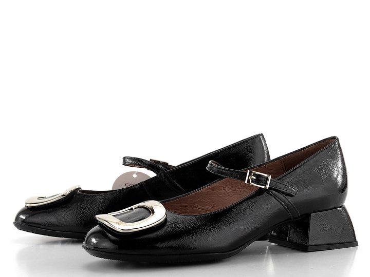 Wonders lodičky se širokým podpatkem a nártovým páskem Negro D-1211