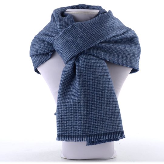 Bugatti pánský oboustranný šál z vlněné směsi tmavě modrý 630327-590