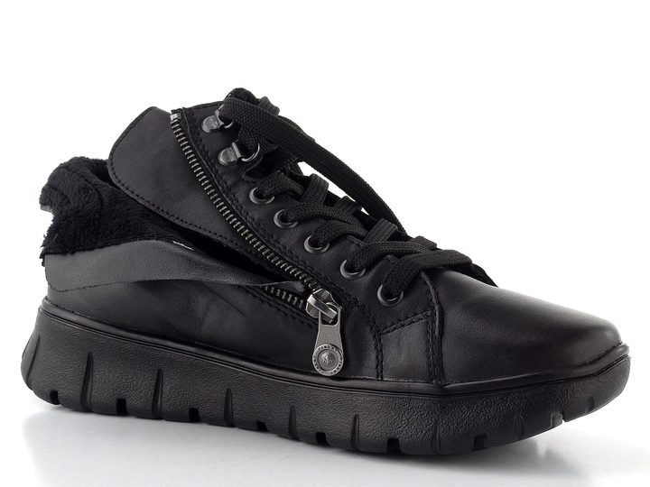 Rieker šněrovací kotník s membránou schwarz/leo-grey N1305-00