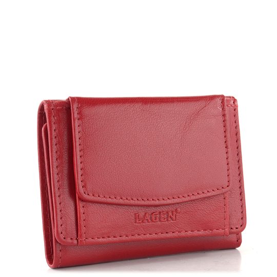 Malá kožená peněženka s kapsičkou na mince červená W-2031