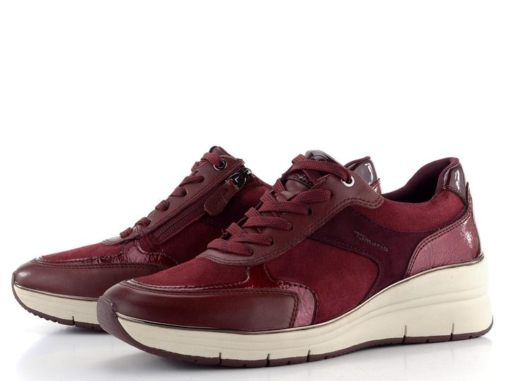 Tamaris tenisky na klínku Red Combi 1-23764-43