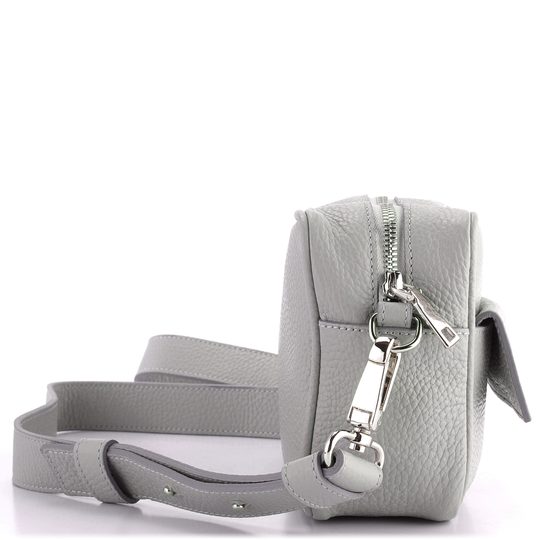 Elega malá crosbody kabelka šedá/stříbrné kování 69714