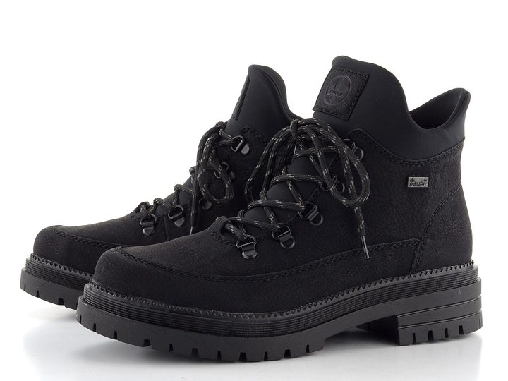 Rieker šnurovacia členková obuv s membránou čierna Y3158-00
