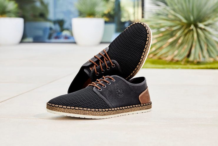 Rieker vzdušné šnurovacie poltopánky tmavo modré B5249-14