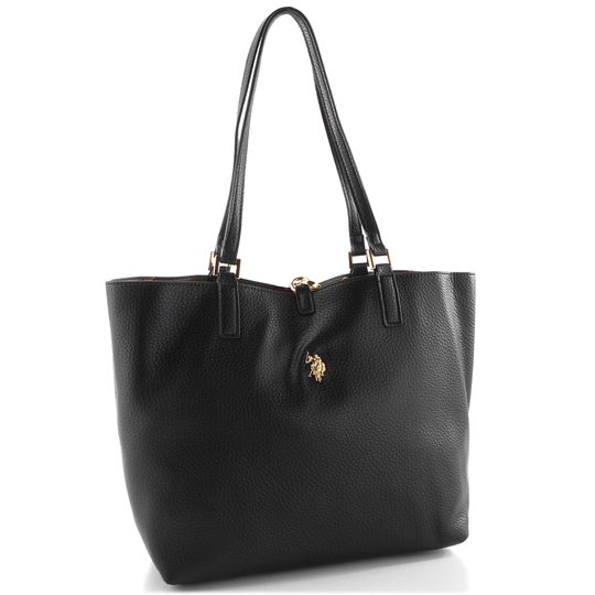 U.S. POLO ASSN. střední oboustranná shopper kabelka s etují černá BIURR9377WVPTC8
