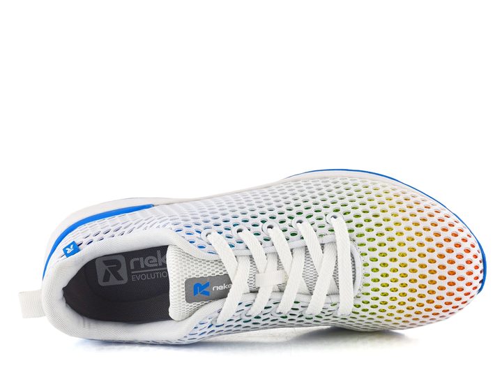 Rieker Revolution tenisky na šněrování bílé/duhové 40101-90