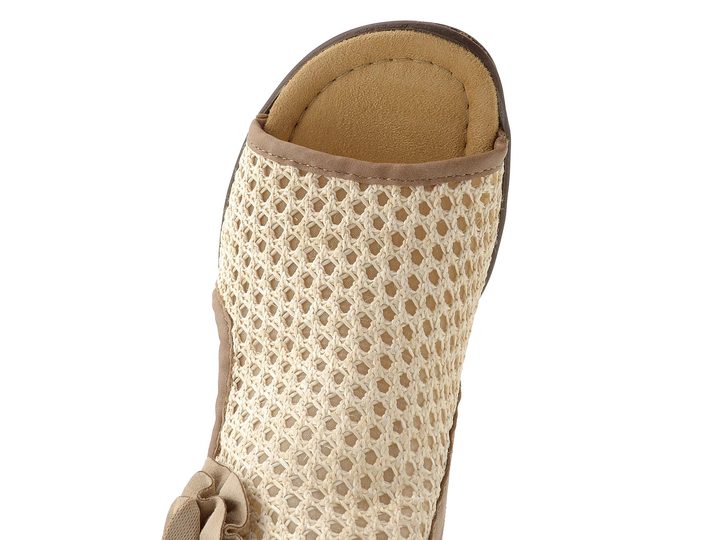 Rieker římské sandály na klínu shell/crema 68180-60