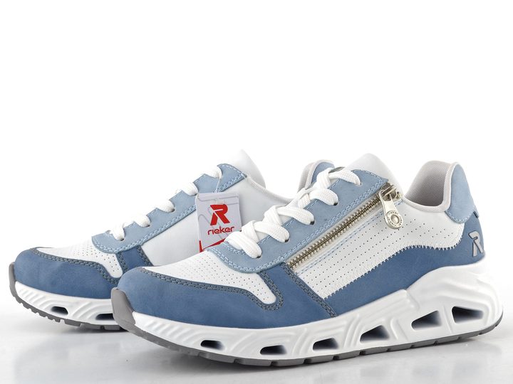 Rieker Sport tenisky na platformě modro-bílé N5204-12