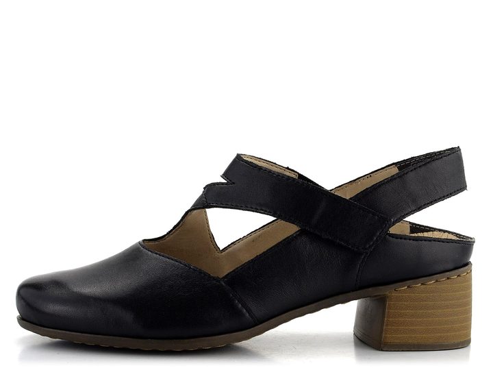 Rieker poltopánky s voľnou pätou a priehlavkovým pásikom čierne 41697-00