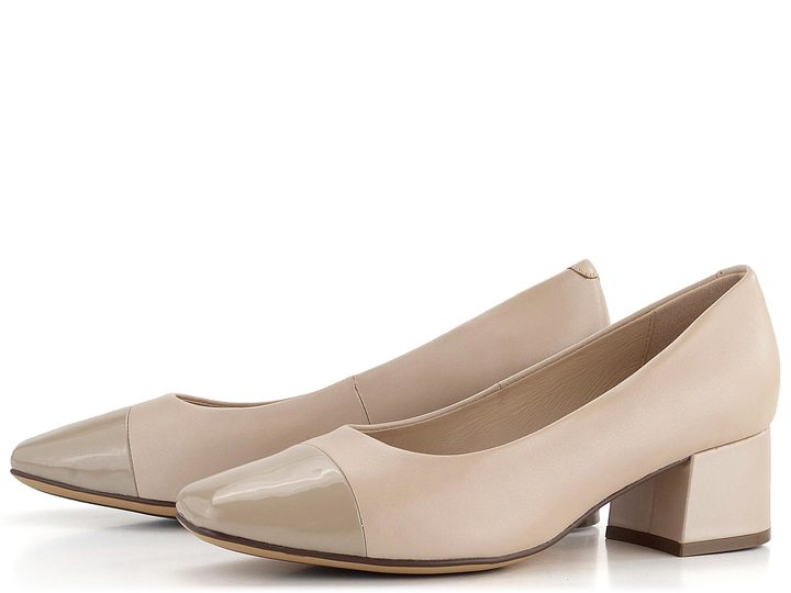 Caprice béžové lodičky na širokém podpatku 9-22305-42