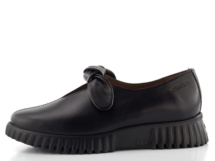 Wonders kožené polobotky s mašličkou negro A-4421