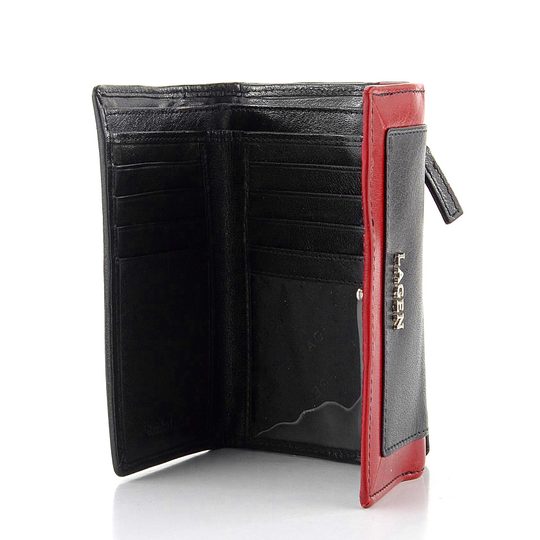 Dámská kožená peněženka černá/červená BLC/4390/419