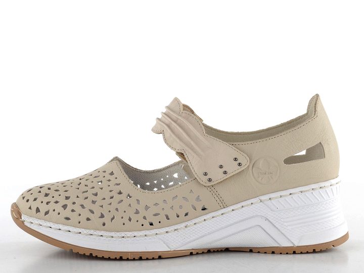 Rieker poltopánky s pásikom a klinom béžové N4382-60