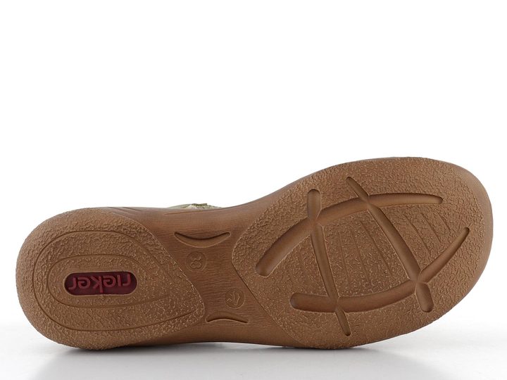 Rieker sandále s pásikmi na suchý zips Schilf/Olive V2862-52
