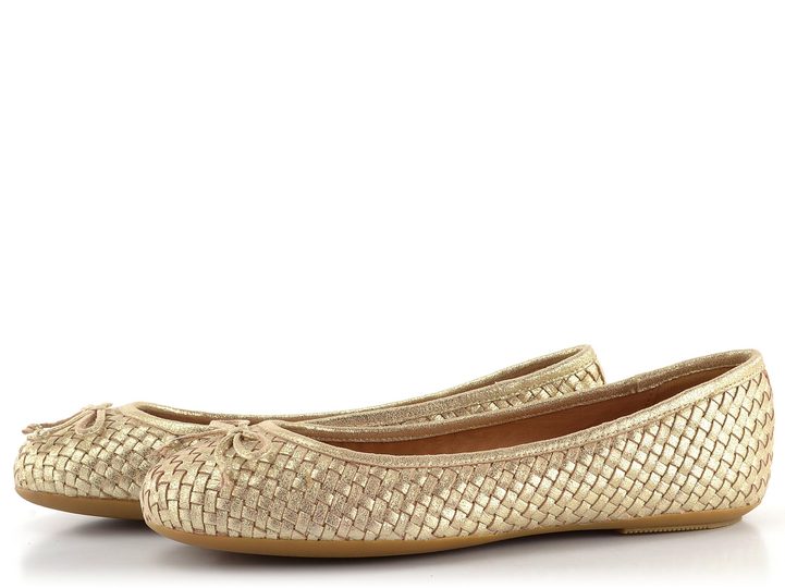 Geox prepletané balerínky s mašličkou Palmaria Lt Gold D35MUA000KYC2012