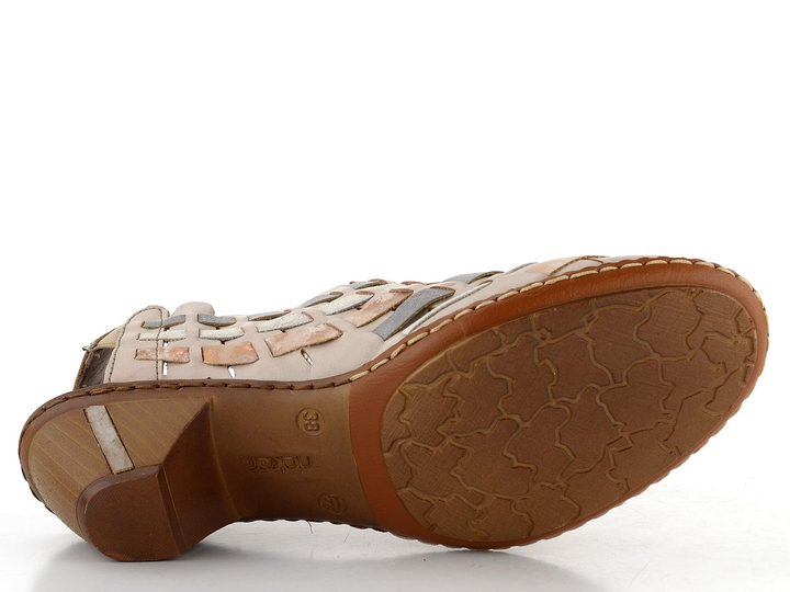 Rieker preplétané poltopánky s voľnou pätou Clay/Rosa/Grey 46778-64