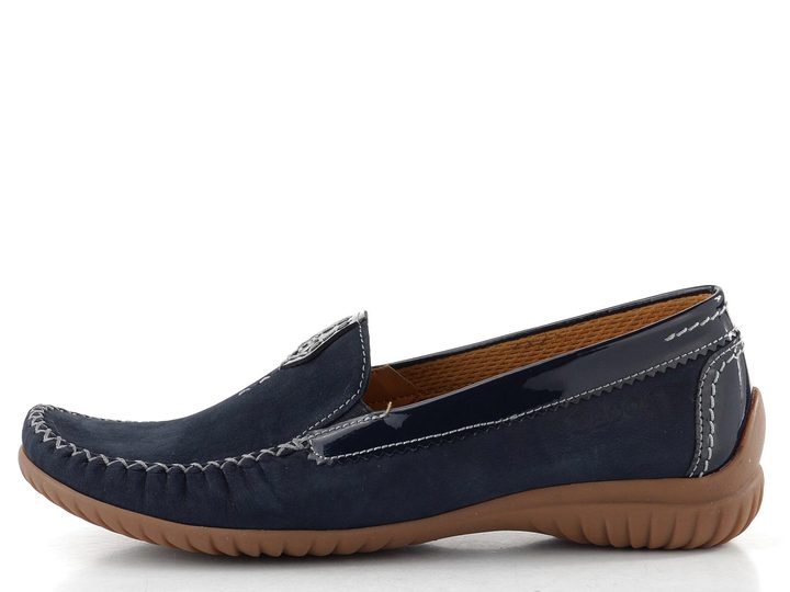 Gabor modré mokasíny s ozdobným šitím 86.090.26