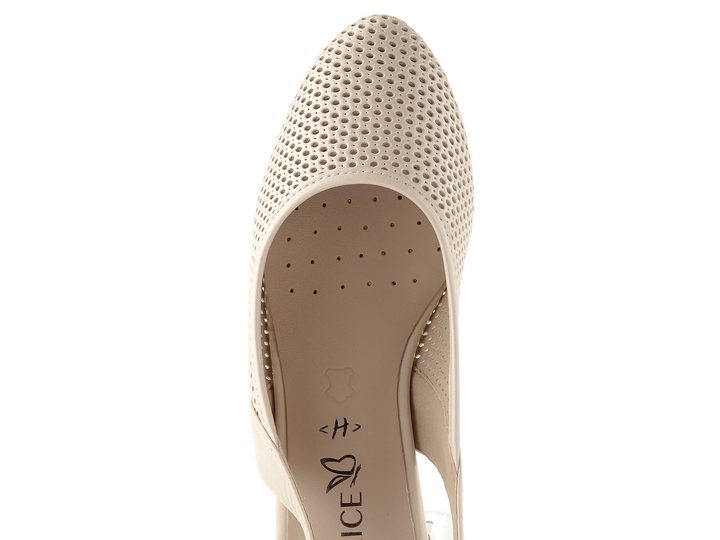 Caprice prodyšné lodičky s volnou patou cream nappa 9-29602-44