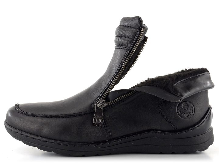 Rieker dvouzipový kotník černý 48999-00