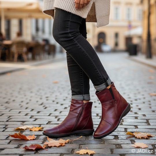 Creator kotník se zipem Siviglia Antique bordo IB 23491