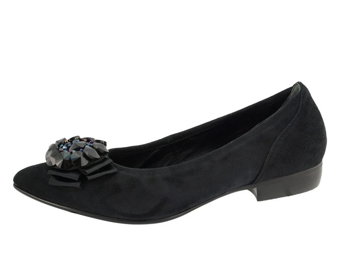 Gabor semišové baleríny s bižuterií