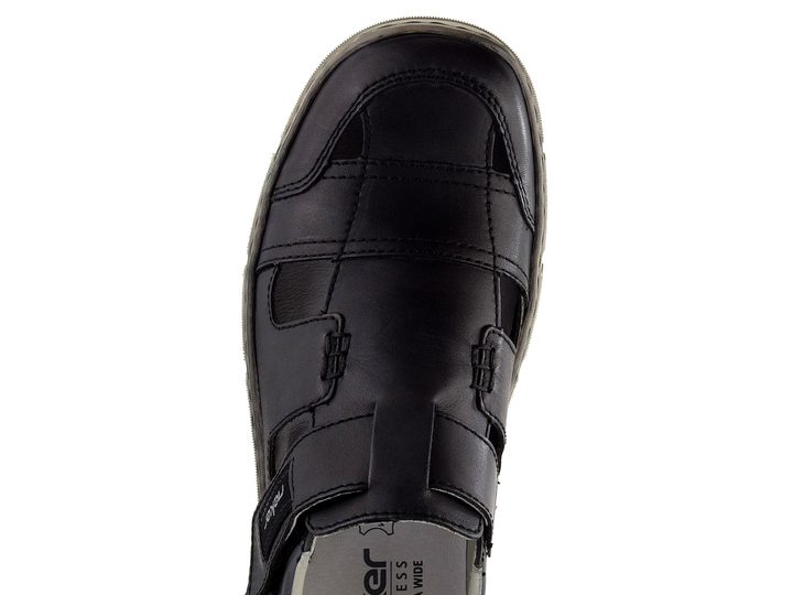 Rieker vzdušné polobotky s páskem na suchý zip temně šedé 04050-40