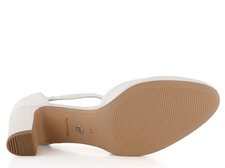 Tamaris bílé lodičky s kotníkovým páskem White Glam 1-24432-41