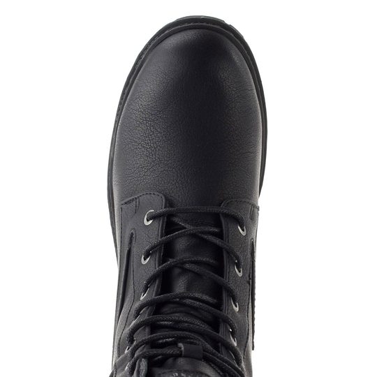 Mustang šněrovací kotník na podpatku black 15M0122005