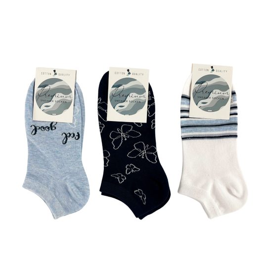 Nízké ponožky 3 páry v balení 36122 modrá mix