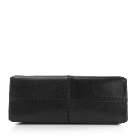 Elega kožená kabelka zipová černá 67905