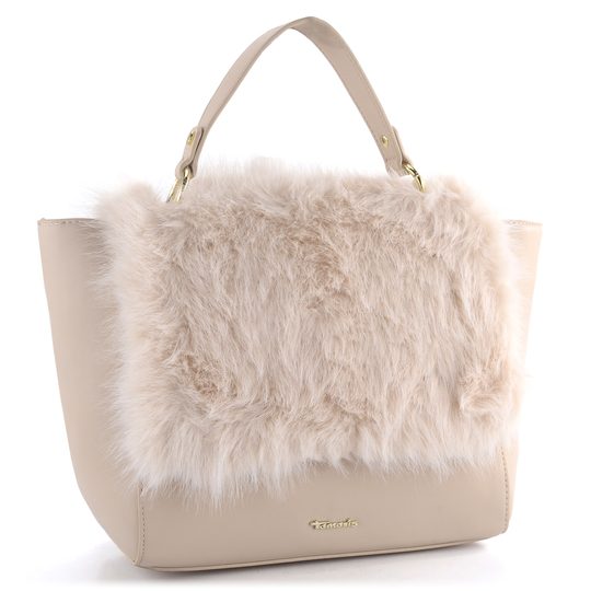 Tamaris veľká klopová kabelka s vlasom Catharina Beige 33311