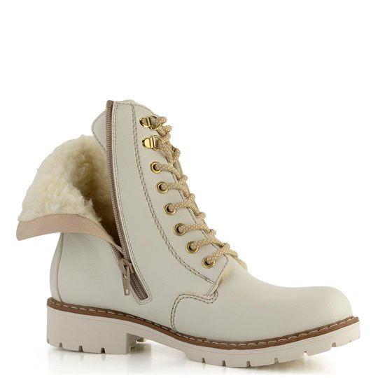 Rieker biela šnurovacia členková obuv s membránou Y9126-80