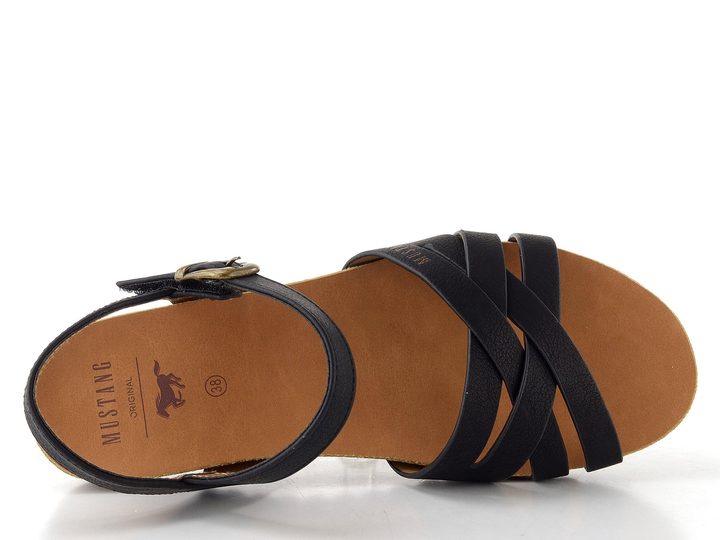 Mustang páskové sandály black 26M0162014